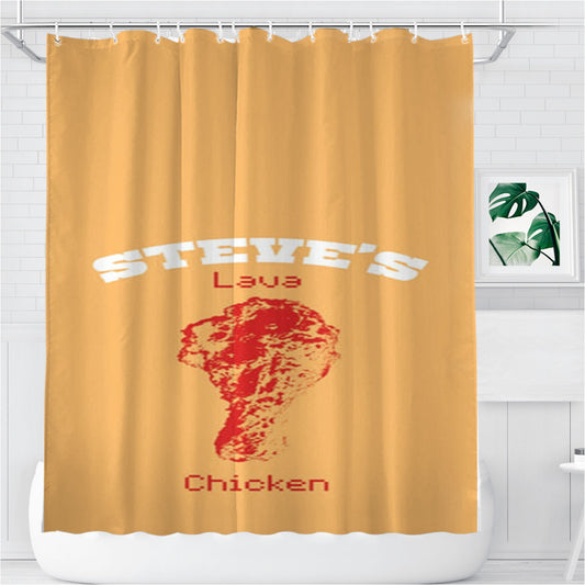 Personalized Steve'S Lava Chicken Shower Curtain Farmhouse Bathroom Decor