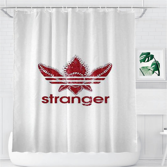 Personalized Stranger White Background Shower Curtain Farmhouse Bathroom Decor