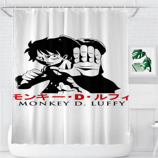 Personalized Straw Hat Monkey De Luffy Shower Curtain Farmhouse Bathroom Decor