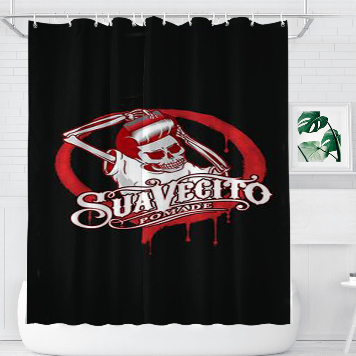 Suavecito Pomade Bathroom Shower Curtain Fabric Waterproof | 66 X 72 Inch