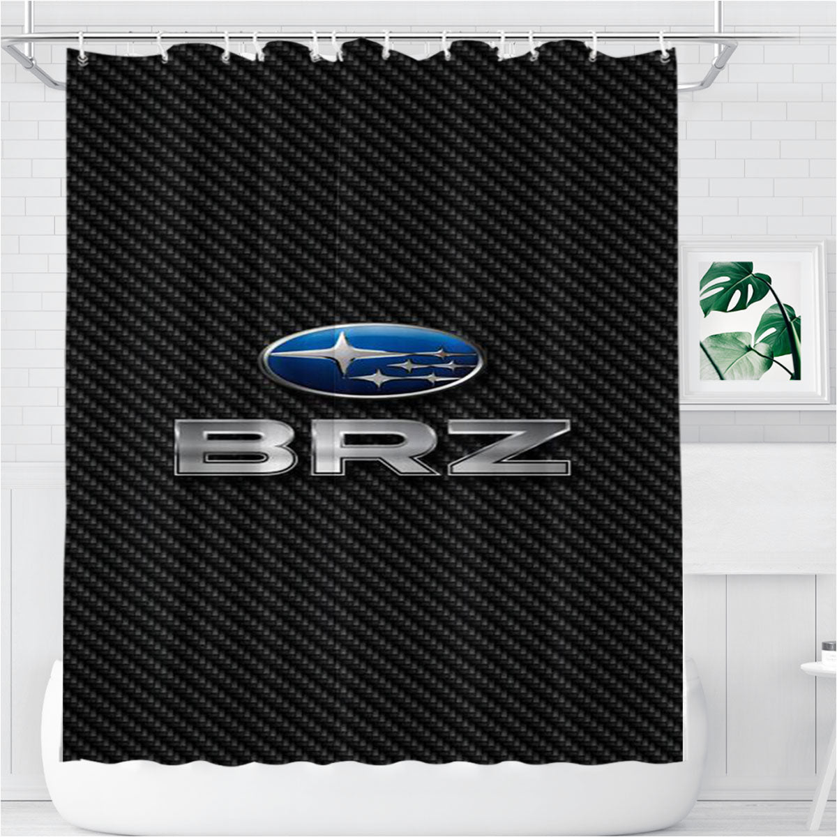Subaru Brz Bathroom Shower Curtain Fabric Waterproof | 66 X 72 Inch
