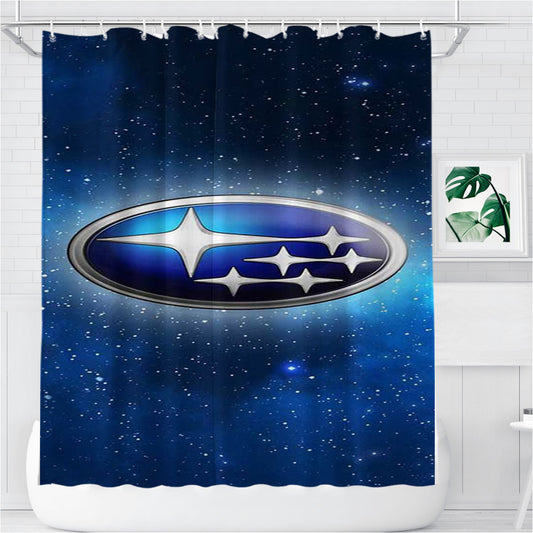 Personalized Subaru Logo Shower Curtain Farmhouse Bathroom Decor
