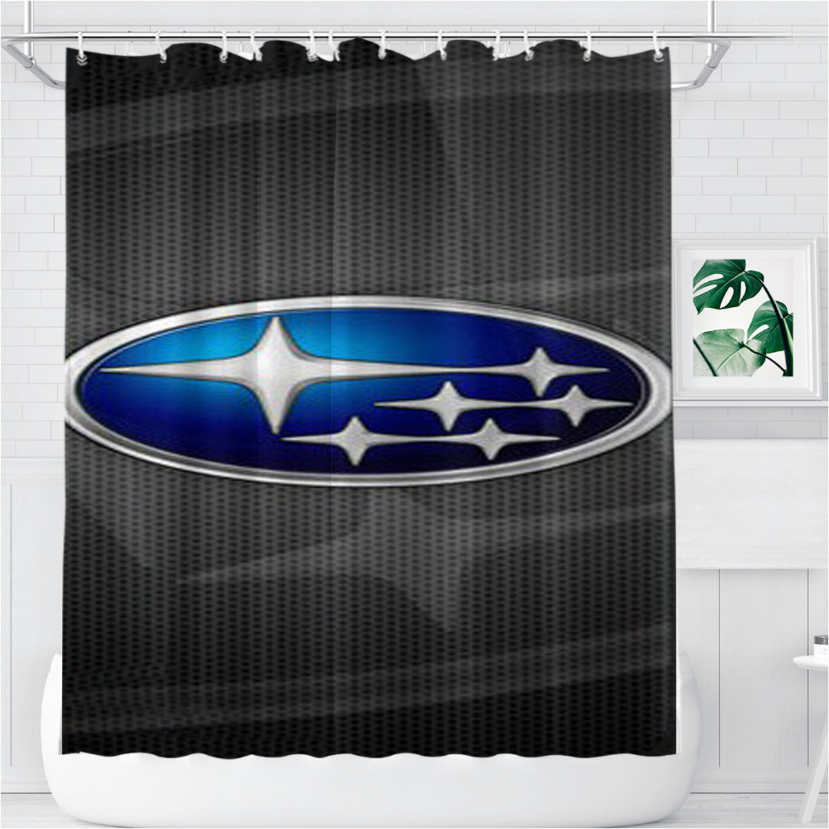 Subaru Sport Bathroom Shower Curtain Fabric Waterproof | 66 X 72 Inch