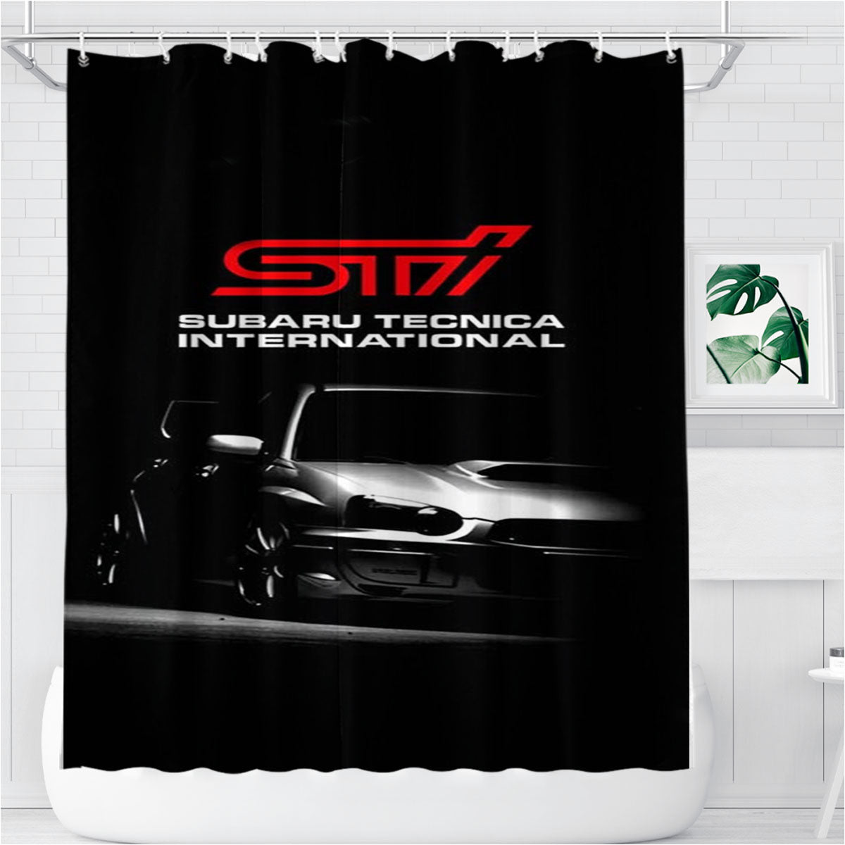 Subaru Sti Bathroom Shower Curtain Fabric Waterproof | 66 X 72 Inch