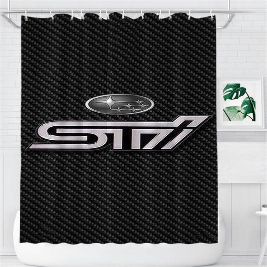 Personalized Subaru Sti Logo Shower Curtain Farmhouse Bathroom Decor