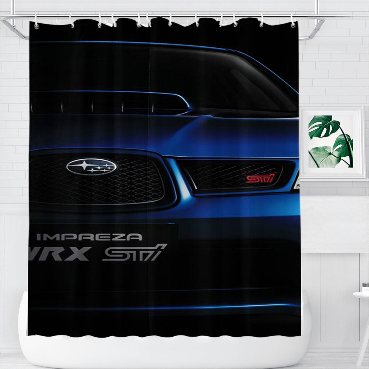 Subaru Wrx Sti Bathroom Shower Curtain Fabric Waterproof | 66 X 72 Inch