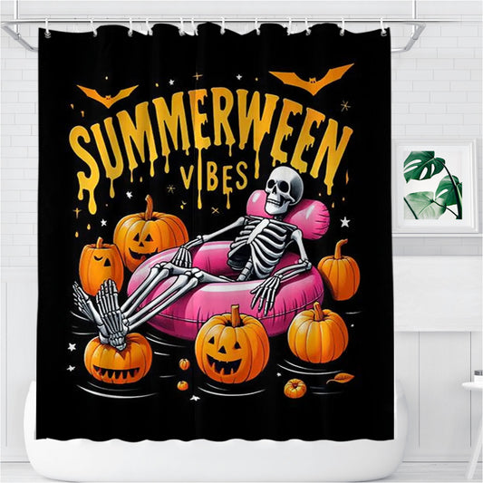 Summerween Bathroom Shower Curtain Fabric Waterproof