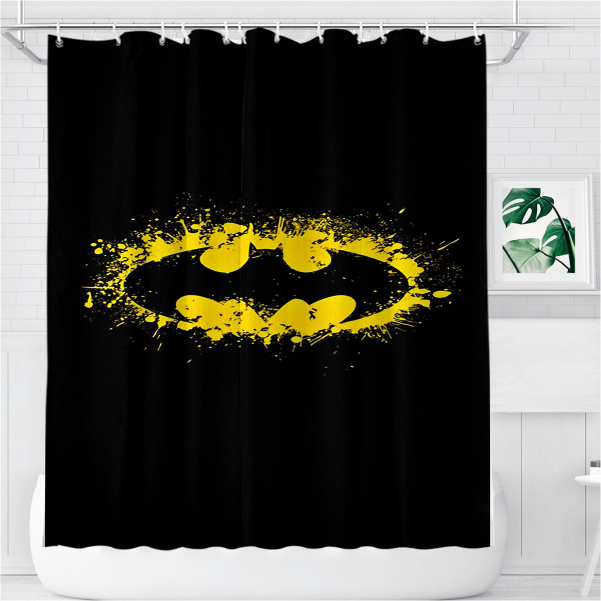Super Hero Grafity Batman Bathroom Shower Curtain Fabric Waterproof | 66 X 72 Inch