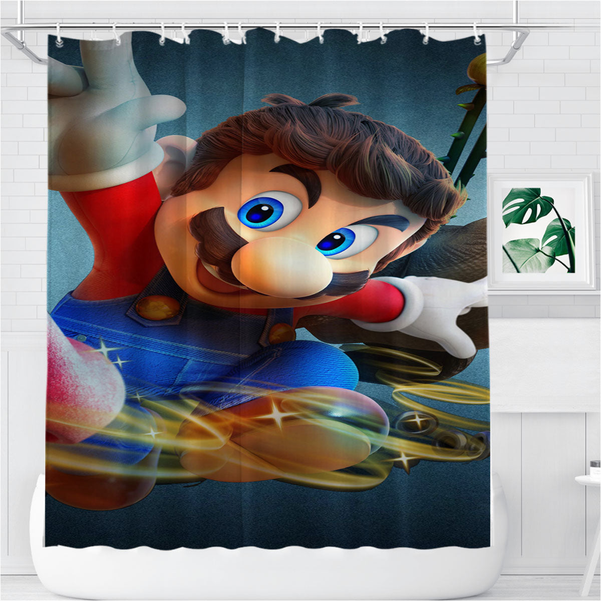 Super Mario 3 3 Bathroom Shower Curtain Fabric Waterproof | 66 X 72 Inch