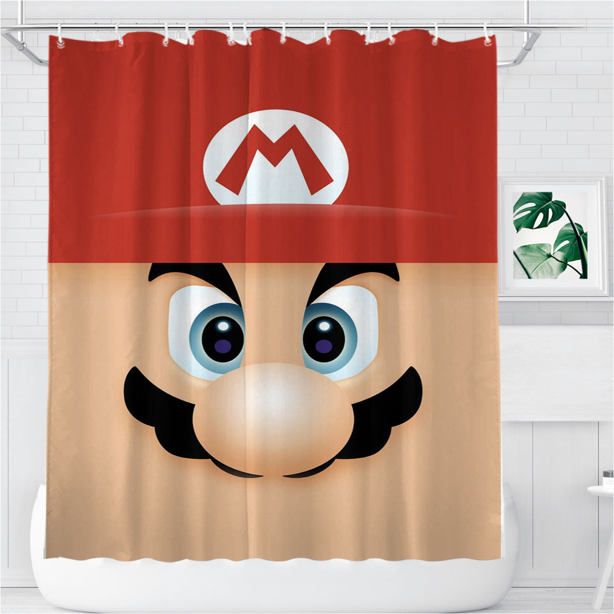 Super Mario Art Bathroom Shower Curtain Fabric Waterproof | 66 X 72 Inch