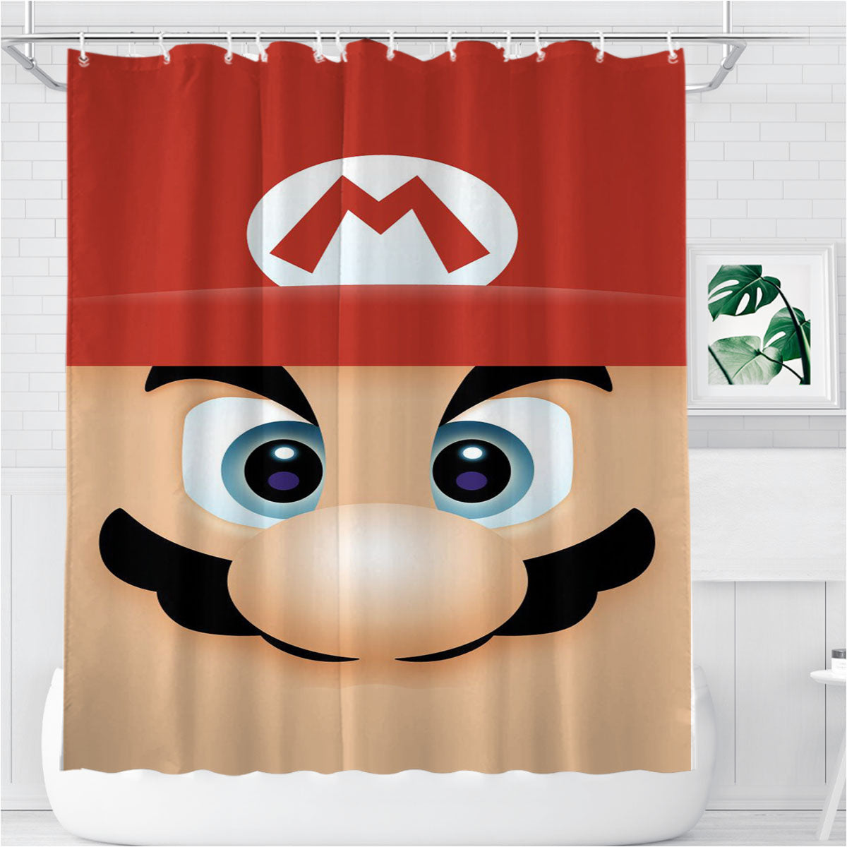 Super Mario Bross Bathroom Shower Curtain Fabric Waterproof | 66 X 72 Inch