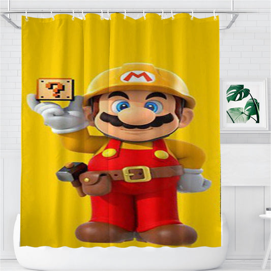 Personalized Super Mario Maker Shower Curtain Farmhouse Bathroom Decor