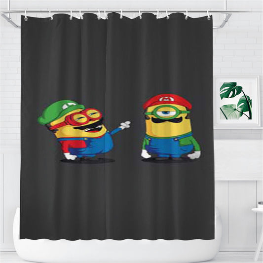 Personalized Super Mario Minions Shower Curtain Farmhouse Bathroom Decor
