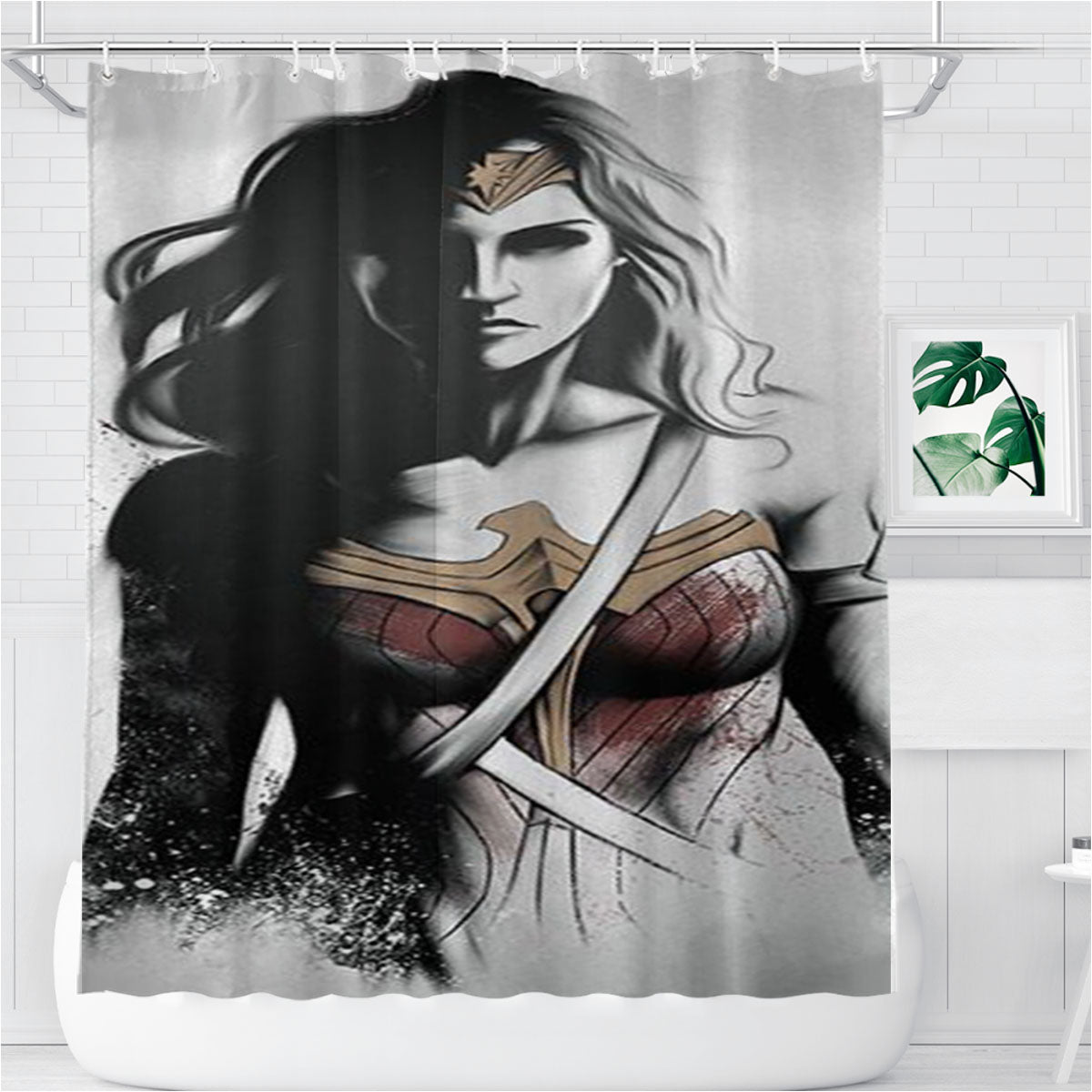 Superman Vs Batman Dark Knight Women Bathroom Shower Curtain Fabric Waterproof | 66 X 72 Inch