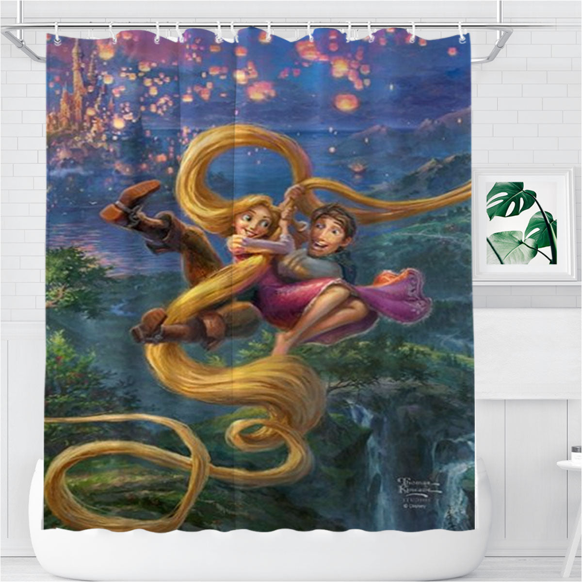 Tangled Up In Love Bathroom Shower Curtain Fabric Waterproof | 66 X 72 Inch