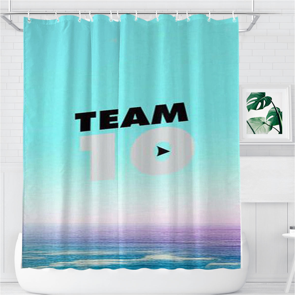 Team 10 Black Jacket Bathroom Shower Curtain Fabric Waterproof | 66 X 72 Inch
