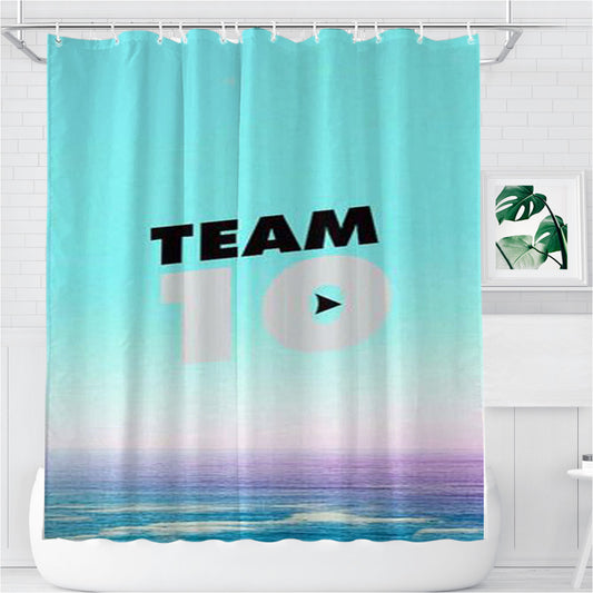 Personalized Team 10 Black Jacket Shower Curtain Farmhouse Bathroom Decor