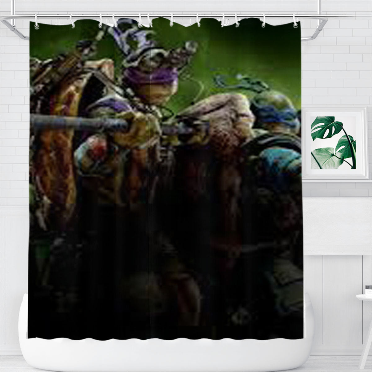 Teenage Mutant Ninja Turtles Bathroom Shower Curtain Fabric Waterproof | 66 X 72 Inch