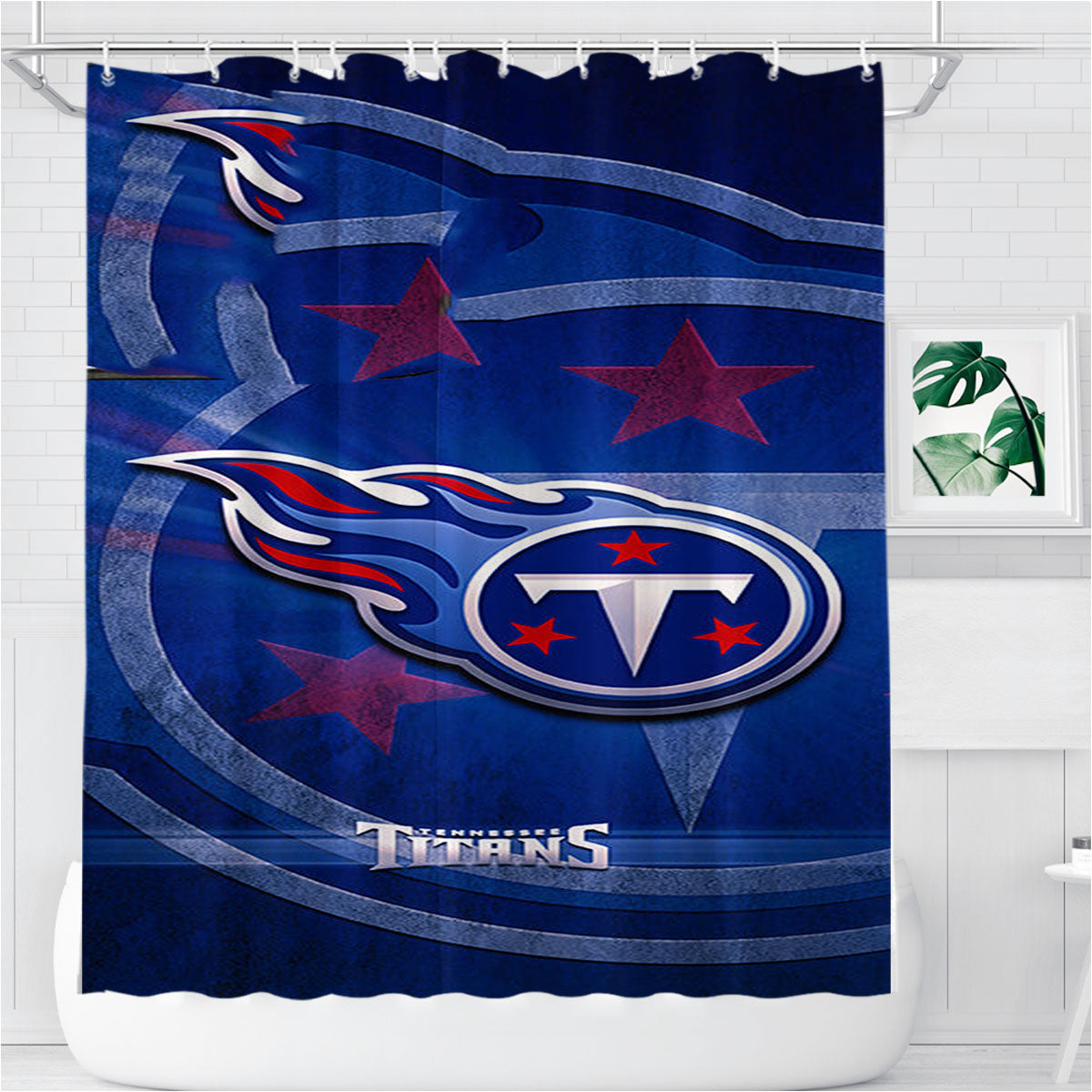 Tennessee Titans 1 Bathroom Shower Curtain Fabric Waterproof | 66 X 72 Inch