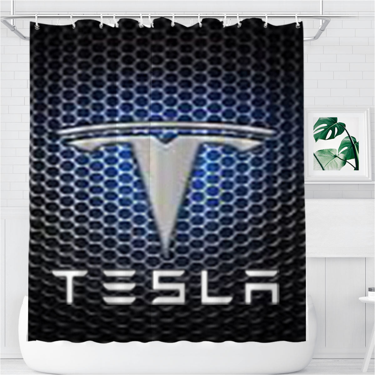Tesla Motors Case Bathroom Shower Curtain Fabric Waterproof | 66 X 72 Inch