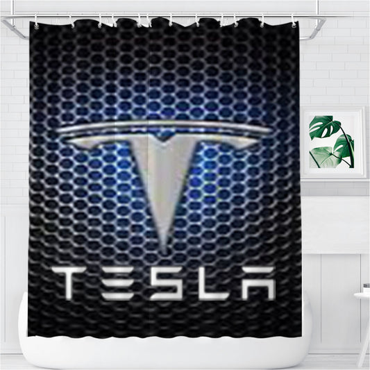 Personalized Tesla Motors Case Shower Curtain Farmhouse Bathroom Decor