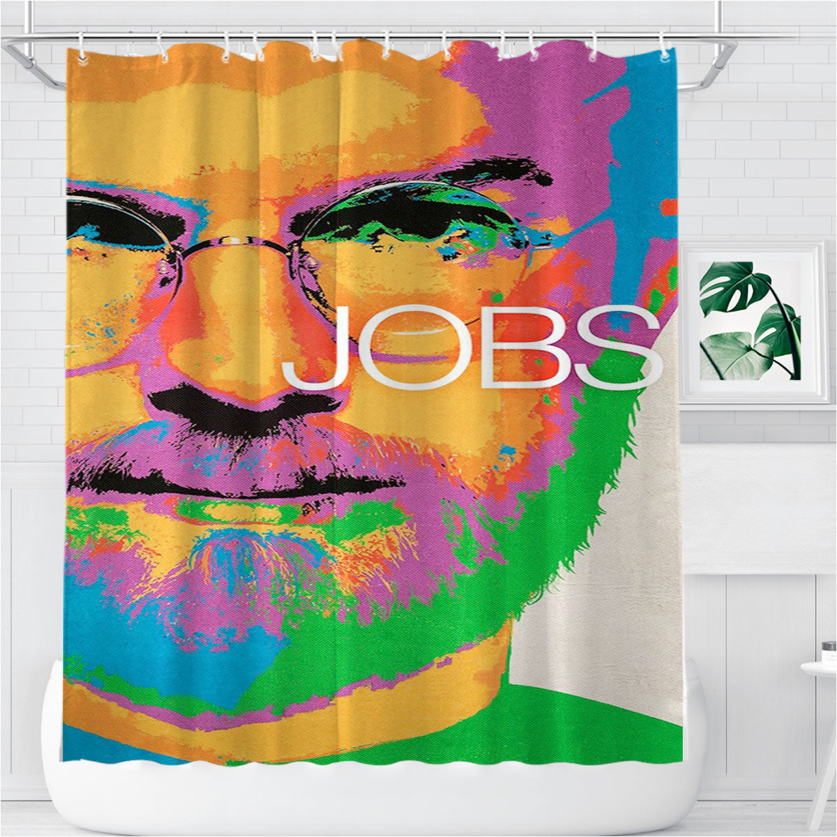 Teve Jobs Aesthetics Poster Bathroom Shower Curtain Fabric Waterproof | 66 X 72 Inch