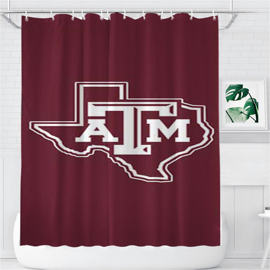 Texas A M Texas Logo Bathroom Shower Curtain Fabric Waterproof