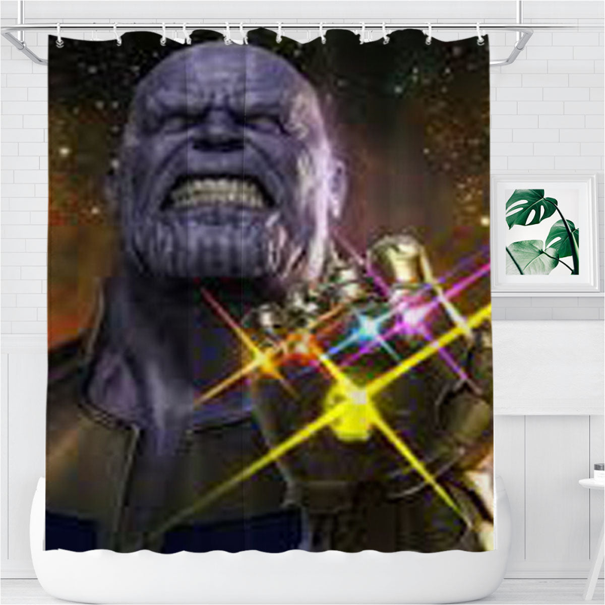 Thanos Avengers Infinity War Bathroom Shower Curtain Fabric Waterproof | 66 X 72 Inch