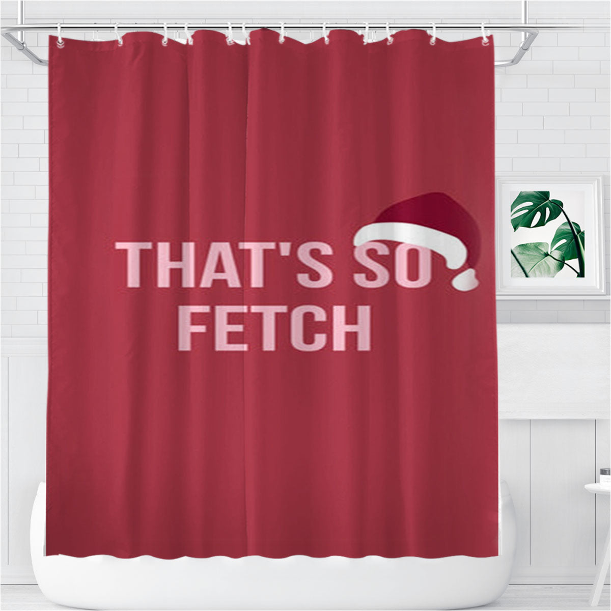 That'S So Fetch - Christmas Bathroom Shower Curtain Fabric Waterproof | 66 X 72 Inch