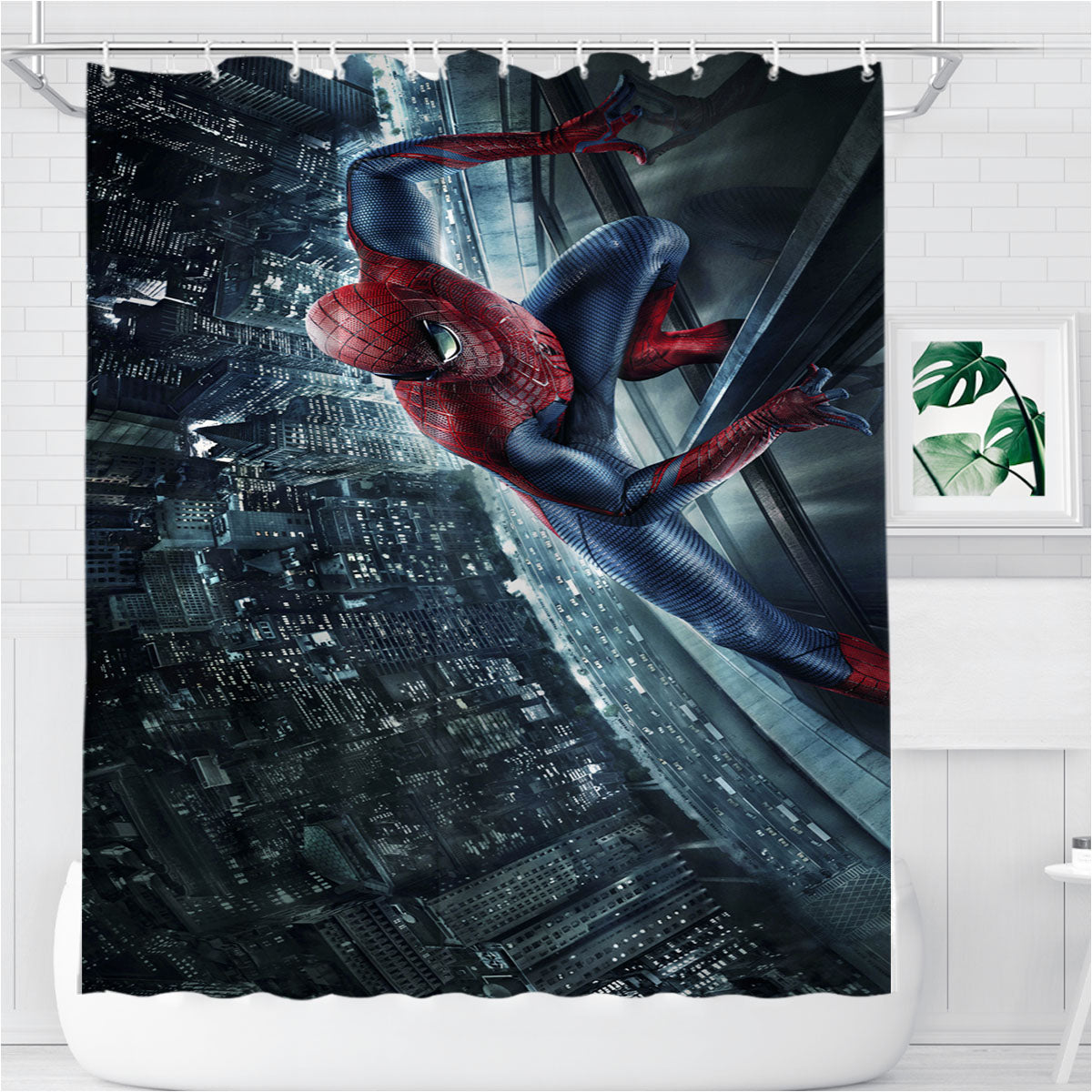 The Amazing Spider-Man Movie Bathroom Shower Curtain Fabric Waterproof | 66 X 72 Inch