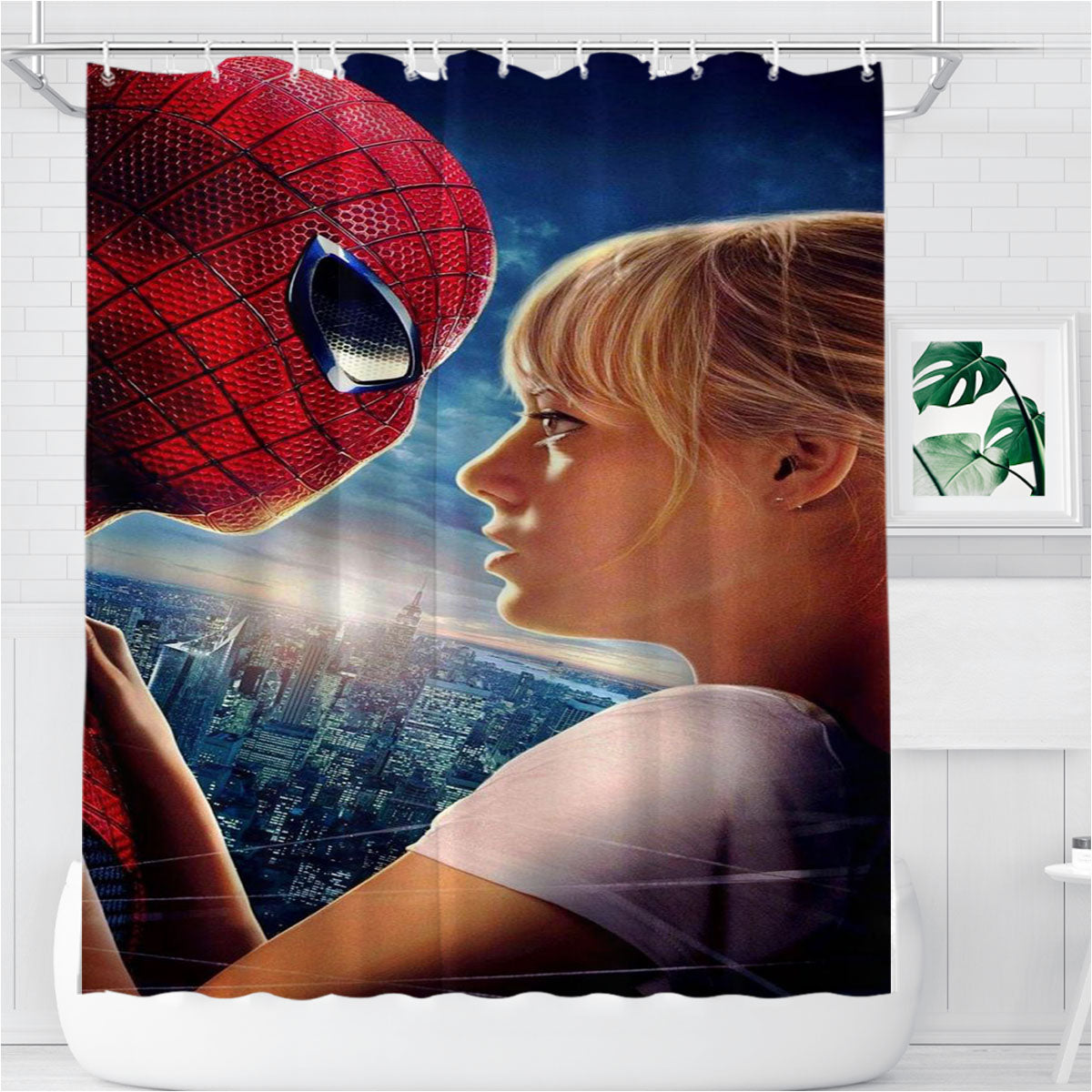 The Amazing Spider Man Bathroom Shower Curtain Fabric Waterproof | 66 X 72 Inch