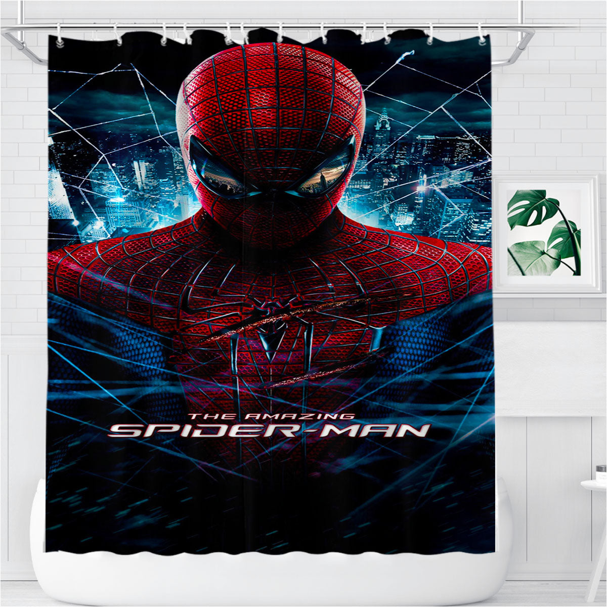 The Amazing Spiderman Bathroom Shower Curtain Fabric Waterproof | 66 X 72 Inch