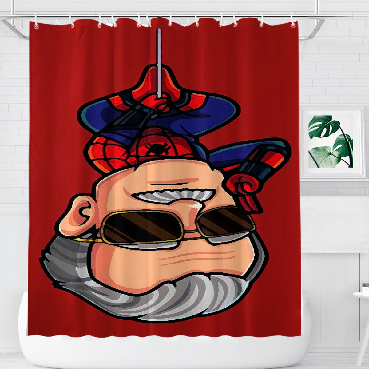 The Amazing Stan Lee Spider Man Bathroom Shower Curtain Fabric Waterproof | 66 X 72 Inch