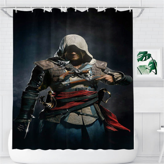 Personalized The Assassins Creed Playstation Shower Curtain Farmhouse Bathroom Decor