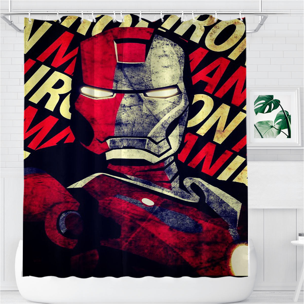 The Avanger Iron Man Bathroom Shower Curtain Fabric Waterproof | 66 X 72 Inch