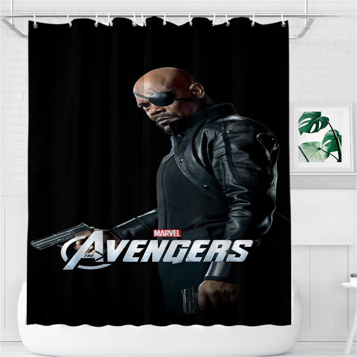The Avengers - Nick Fury Bathroom Shower Curtain Fabric Waterproof | 66 X 72 Inch