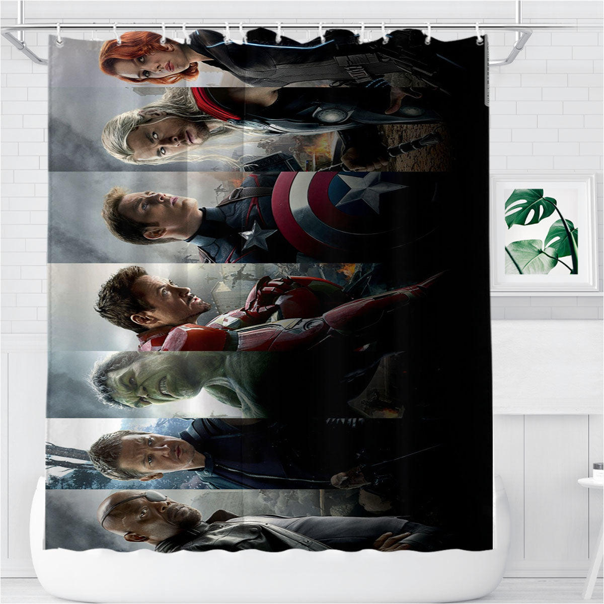 The Avengers Age Of Ultron Team- Bathroom Shower Curtain Fabric Waterproof | 66 X 72 Inch