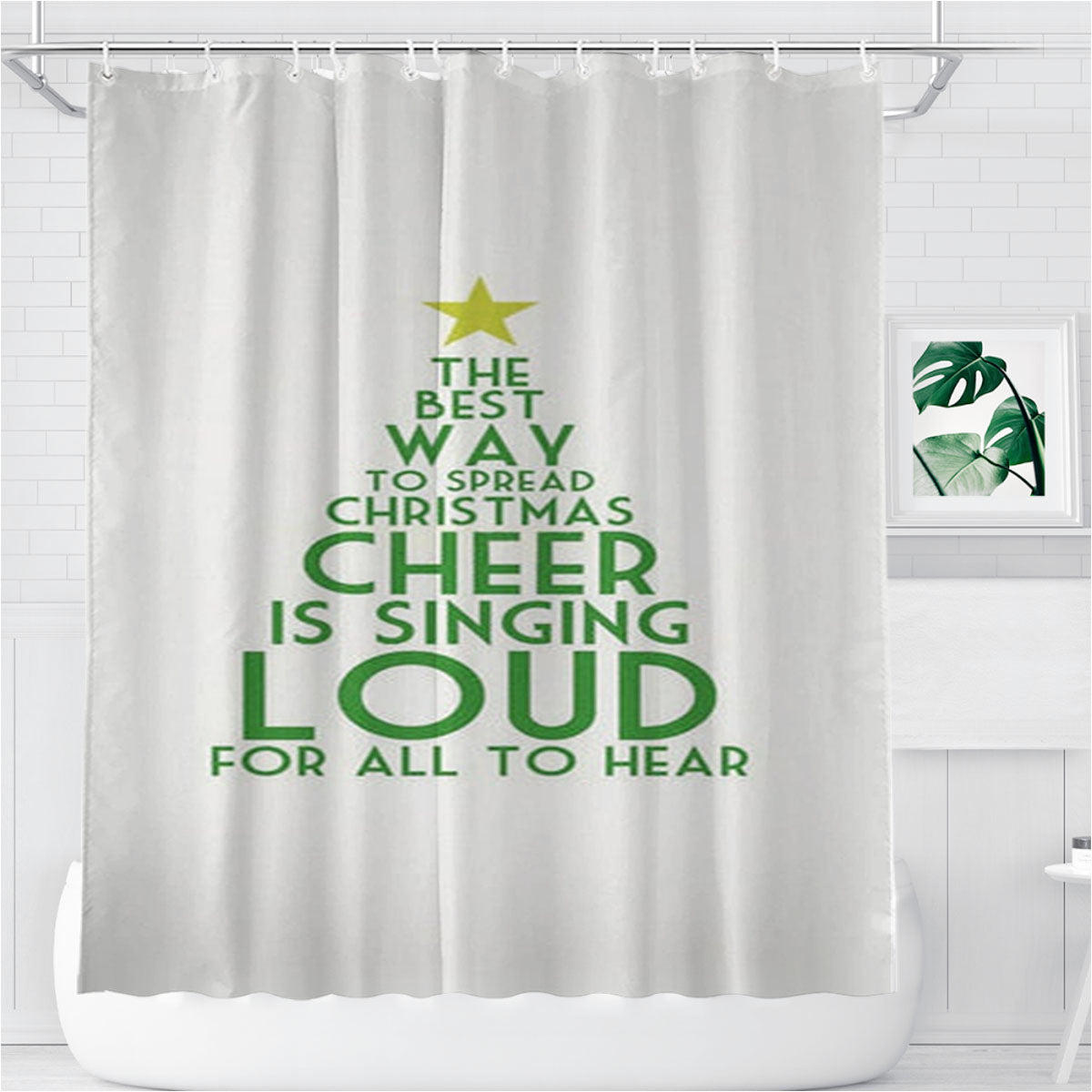The Best Way To Spread Christmas Cheer - Elf Bathroom Shower Curtain Fabric Waterproof | 66 X 72 Inch