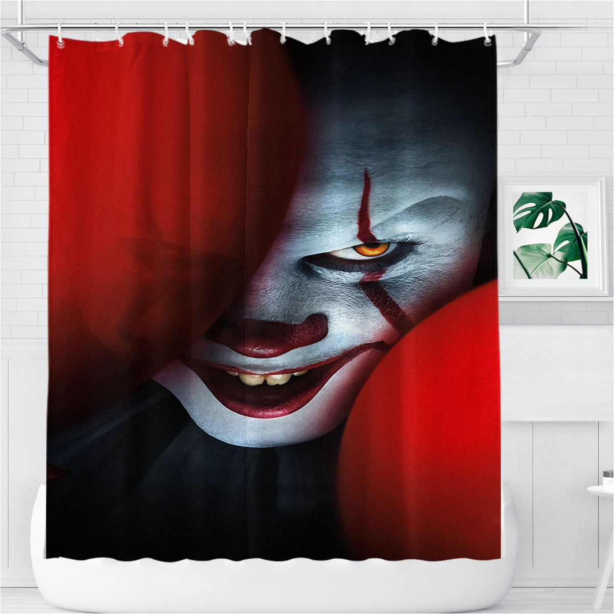 The Clown Pennywise It Chapter Two 2019 Bathroom Shower Curtain Fabric Waterproof | 66 X 72 Inch
