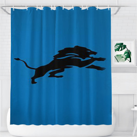 The D Is Detroit Lions Bathroom Shower Curtain Fabric Waterproof | 66 X 72 Inch