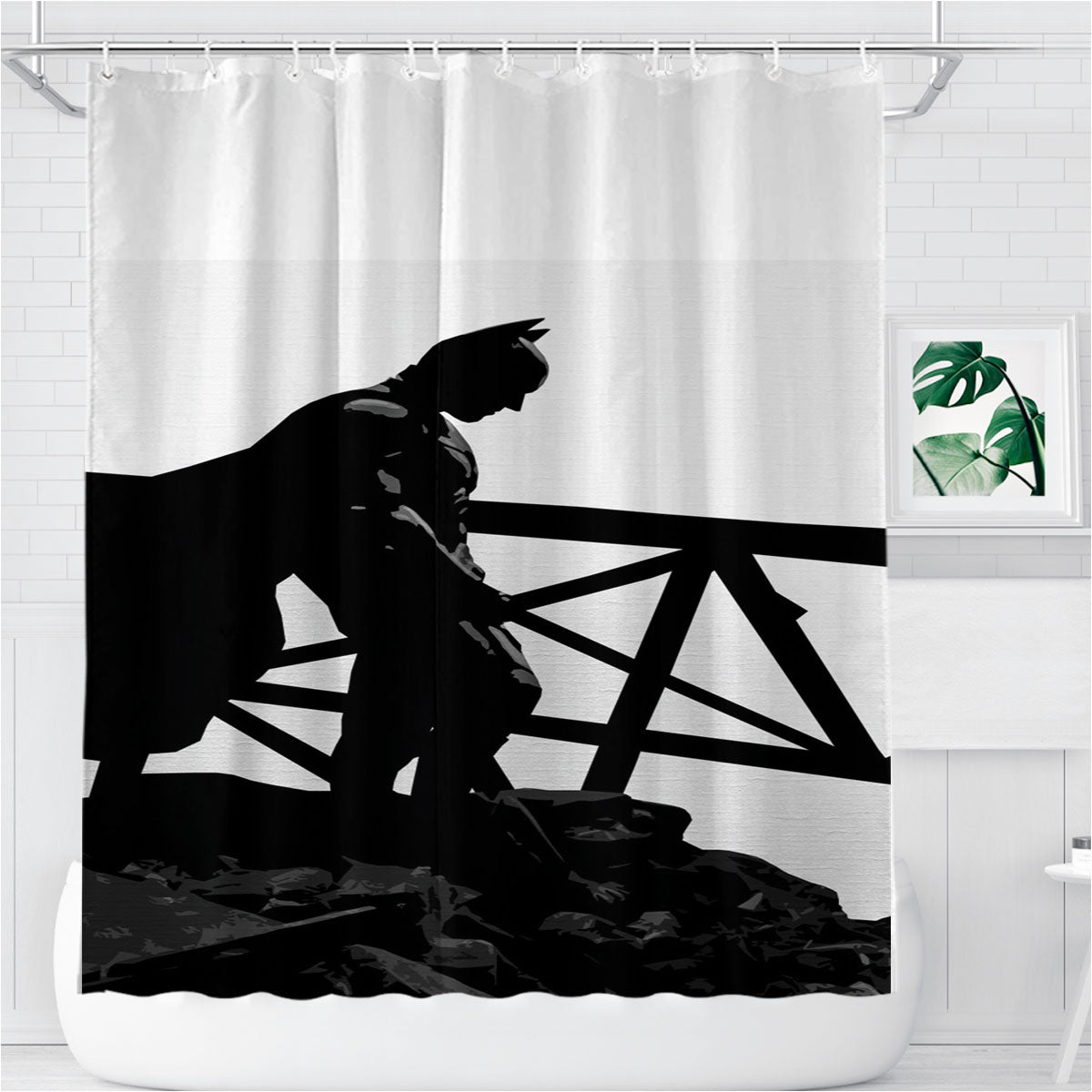 The Dark Knight Batman Bathroom Shower Curtain Fabric Waterproof | 66 X 72 Inch