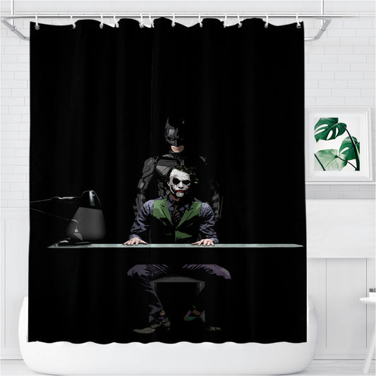 Personalized The Dark Knight Joker And Batman Shower Curtain Farmhouse Bathroom Decor