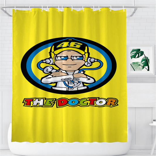 Personalized The Doctor Vr 46 Yellow Wallpaper Shower Curtain Farmhouse Bathroom Decor