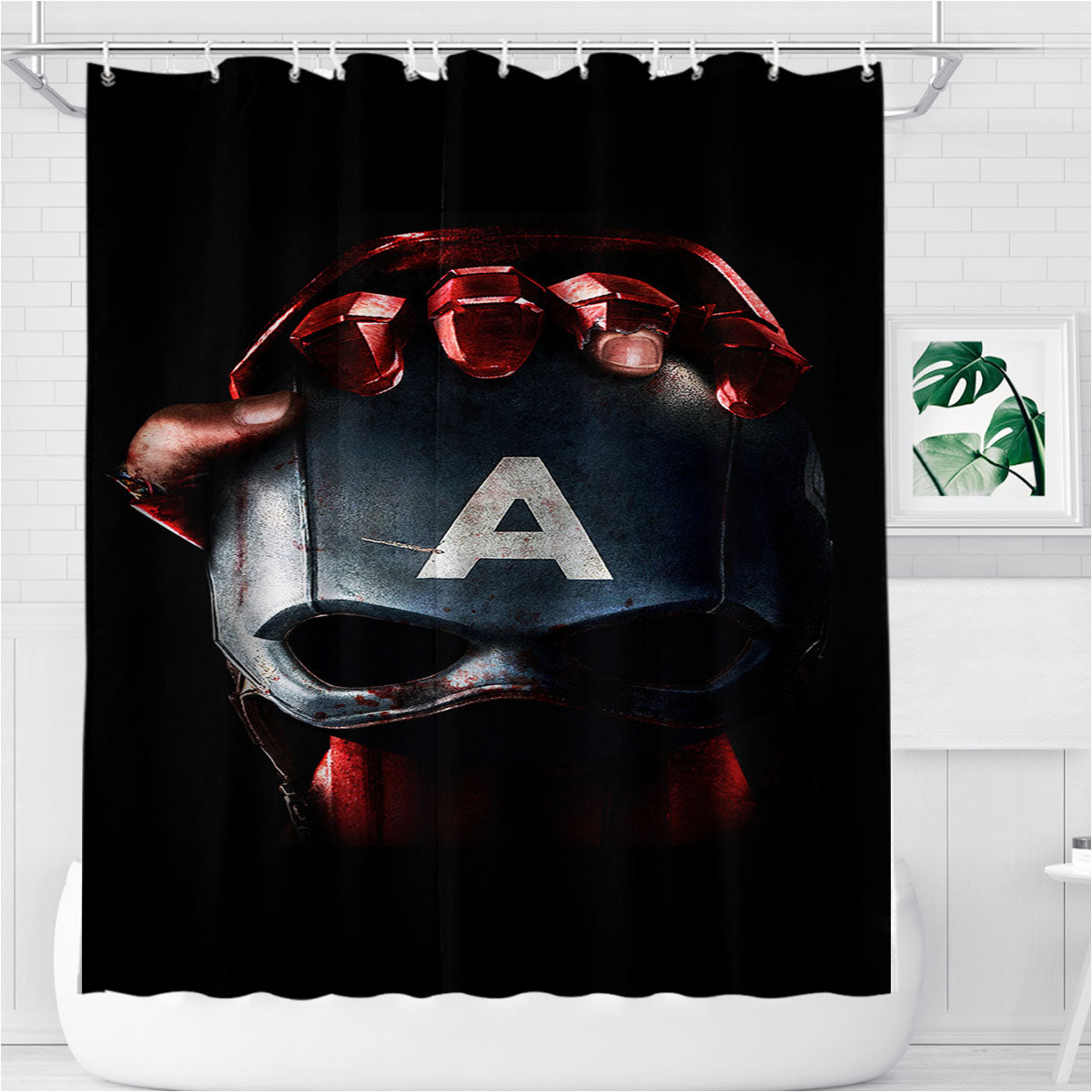 The End Of Captain America Bathroom Shower Curtain Fabric Waterproof | 66 X 72 Inch