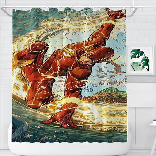 Personalized The Flash Dc Comics Shower Curtain Farmhouse Bathroom Decor