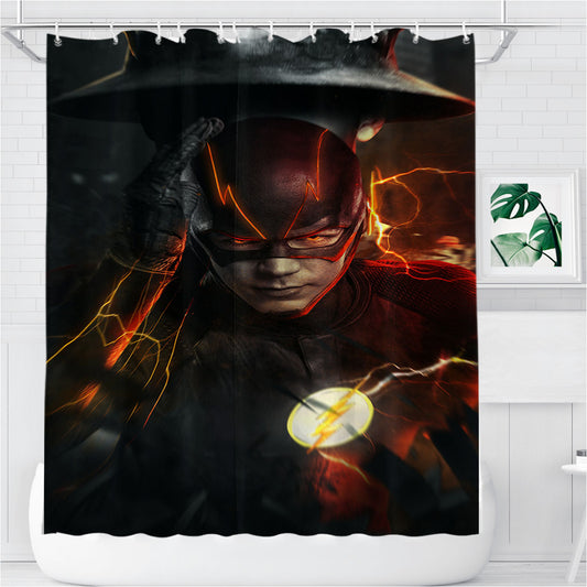 Personalized The Flash Dc Heroes Poster Shower Curtain Farmhouse Bathroom Decor