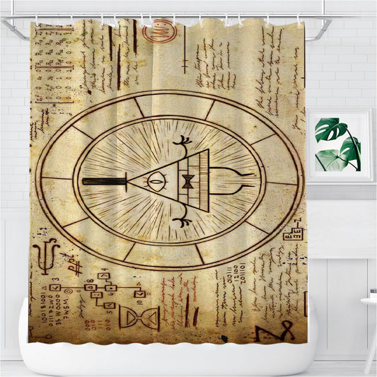 Personalized The Gravity Falls Intrigue Triangle Shower Curtain Farmhouse Bathroom Decor