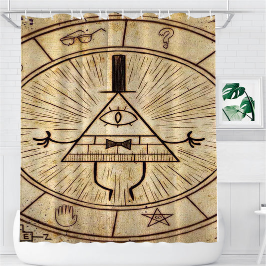 Personalized The Gravity Falls Intrigue Triangle Eye Wallp Shower Curtain Farmhouse Bathroom Decor