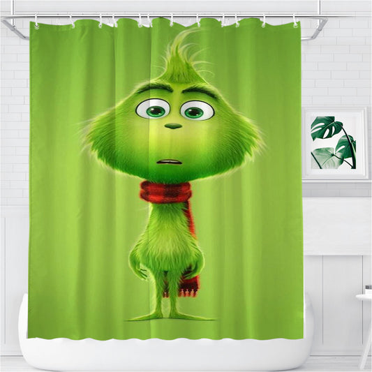Personalized The Grinch Shower Curtain Farmhouse Bathroom Decor