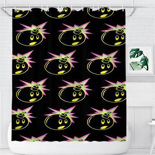 The Hundred Bomb Pattern Bathroom Shower Curtain Fabric Waterproof | 66 X 72 Inch